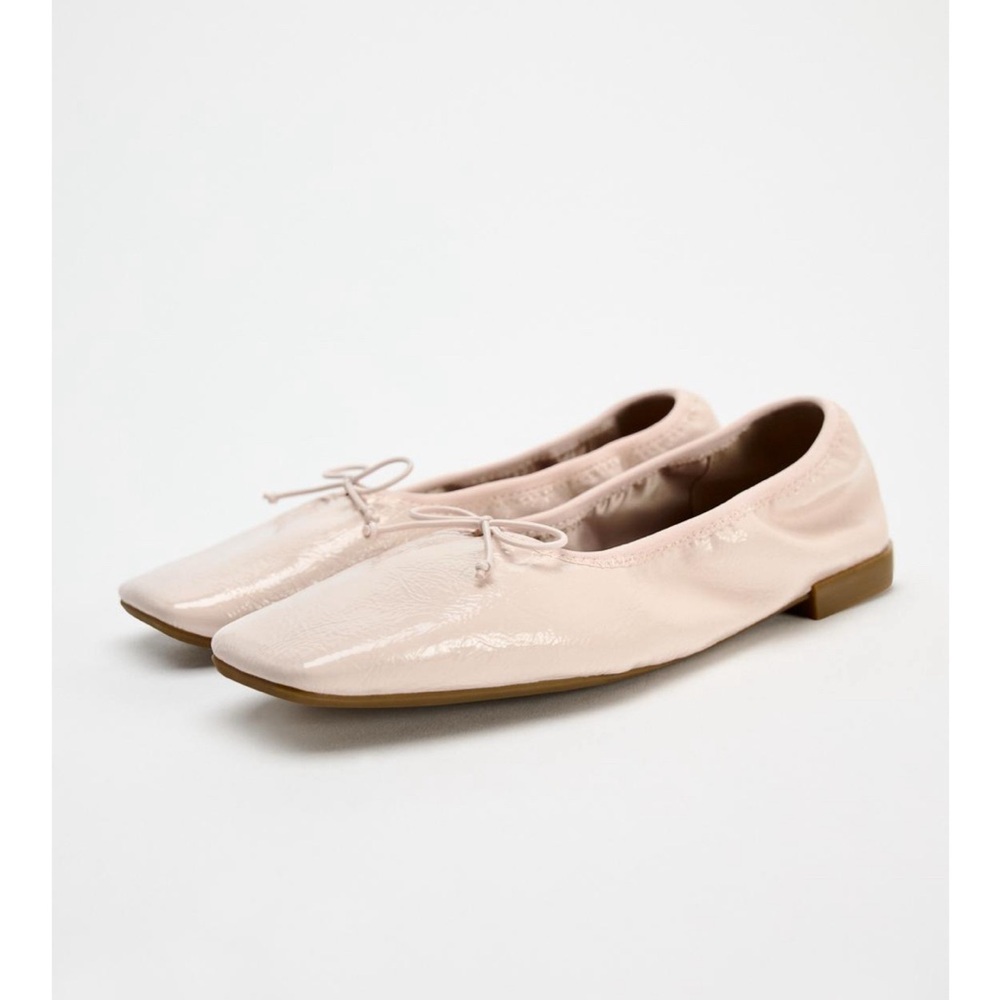 Zara Cream Loafers with Decorative Bow